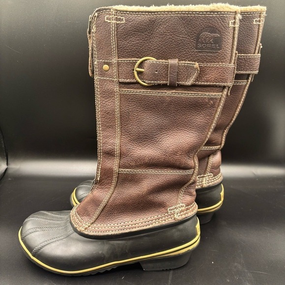 Sorel Women's Winter Fancy Tall II Boots Fleece Lined Rubber Soul Size‎ 6.5